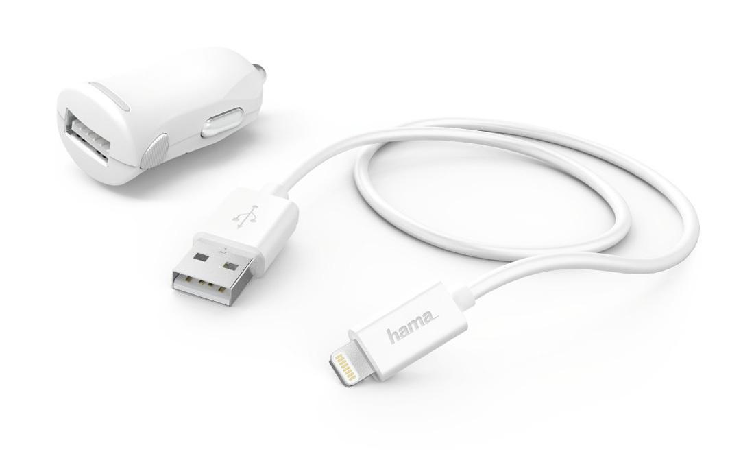 Комплект зар./устр. Hama H-183266 2.4A для Apple кабель Apple Lightning белый (00183266) - фото 1 - id-p203914135