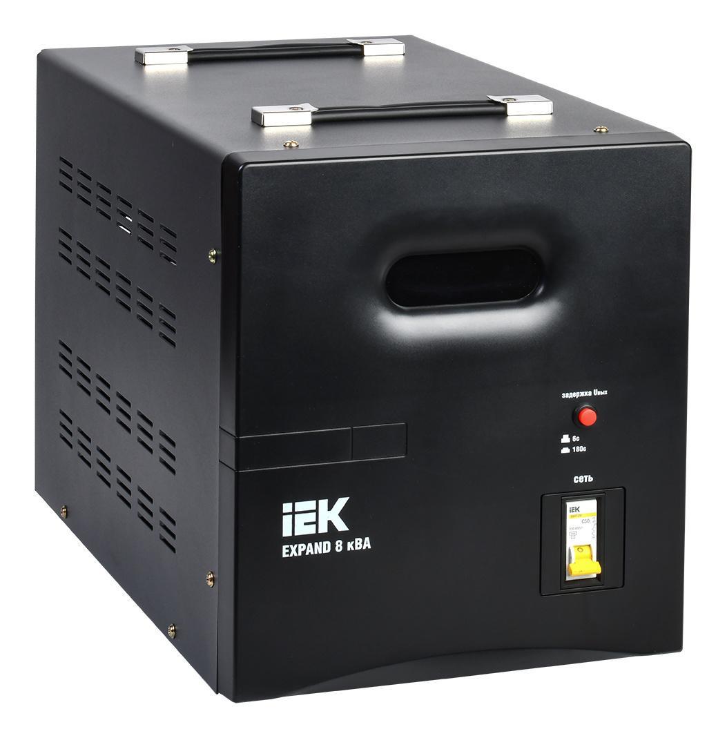 Стабилизатор напряжения IEK Expand 8кВА однофазный черный (IVS21-1-008-11) - фото 1 - id-p218191478