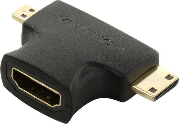 Vention AGFB0 Переходник HDMI F - microHDMI M /miniHDMI M - фото 1 - id-p221720748