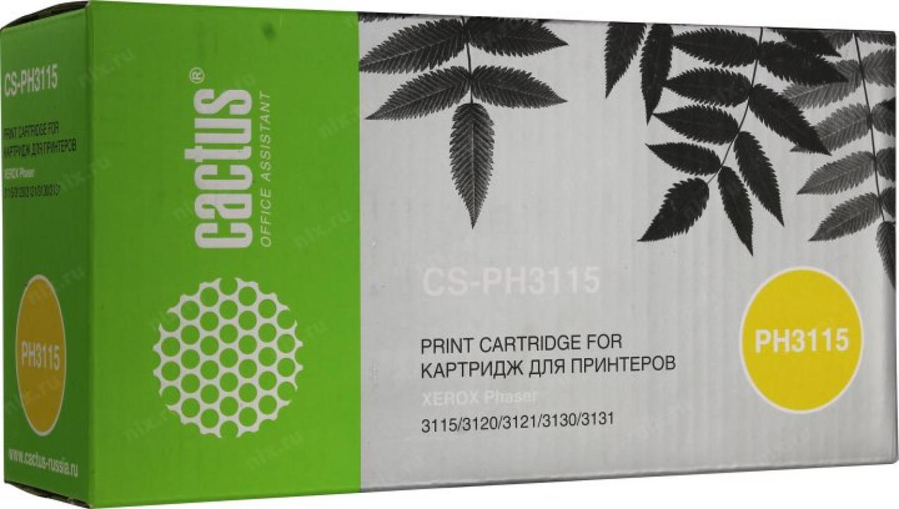 Тонер Картридж Cactus CS-PH3115 109R00725 черный для Xerox Ph3115/3120/3121/3130/3131/3132 (3000стр. - фото 1 - id-p212710159