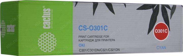 Картридж Cactus CS-O301C Cyan для OKI C301/321 - фото 1 - id-p212726664