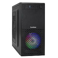 Корпус Minitower ExeGate mEVO-7807 (mATX, без БП, 1*USB+1*USB3.0, черный 1x12см с RGB подсветкой)