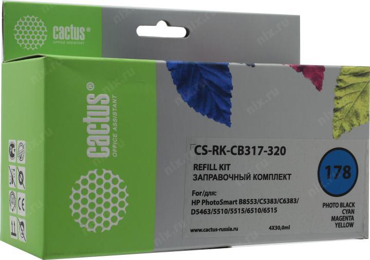 Заправочный комплект CACTUS CS-RK-CB317-320 C/Y/M/PB (4x30мл) для HP - фото 1 - id-p212726729