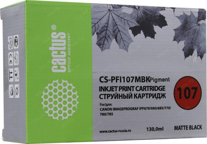 Картридж Cactus CS-PFI107MBK Matte Black для Canon iPF670/680/685/770/780/785 - фото 1 - id-p212698365