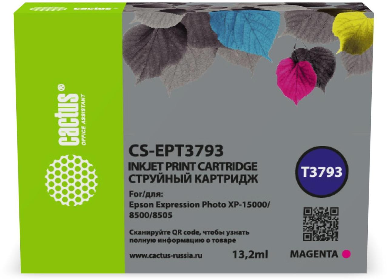 Картридж струйный Cactus CS-EPT3793 378XL пурпурный для Epson Expression Photo XP-8500/XP-8505/XP-8600 - фото 1 - id-p218809951