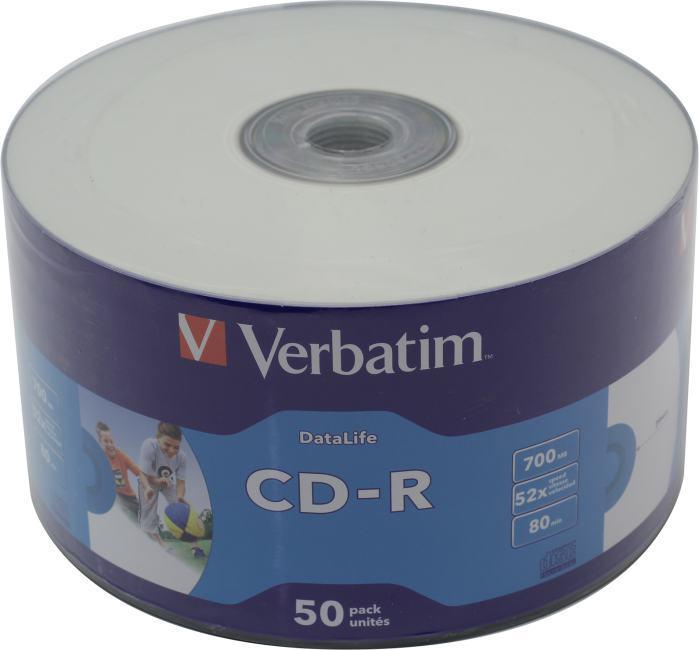 Диск CD-R Verbatim 700Mb 52x sp. printable уп.50 шт 43794 - фото 1 - id-p212708889