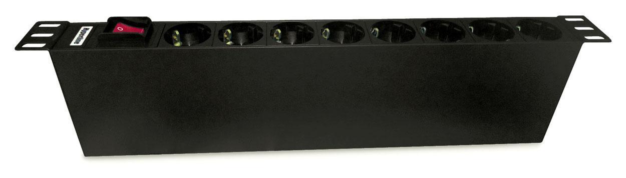 Блок розеток для 19" шкафов 10А Hyperline SHT19-8SH-S-IEC 8 розеток - фото 1 - id-p203915497