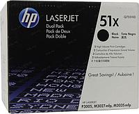 Картридж HP Q7551XD (№51X) Dual Pack BLACK для HP LJ P3005 M3027mfpM3035mfp (повышенной ёмкости)