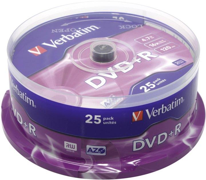 Диск DVD+R Disc Verbatim 4.7Gb 16x уп. 25 шт на шпинделе 43500