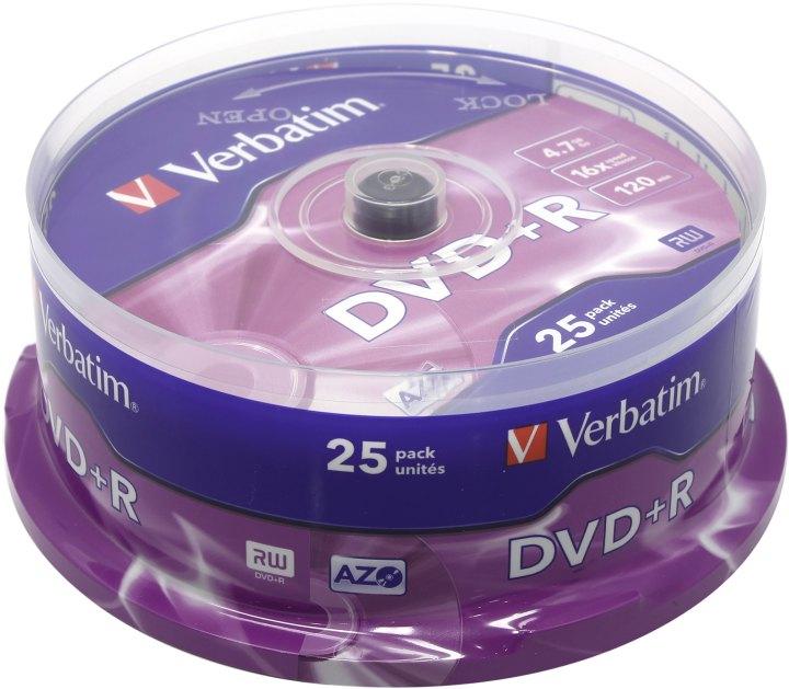 Диск DVD+R Disc Verbatim 4.7Gb 16x уп. 25 шт на шпинделе 43500 - фото 1 - id-p212708890