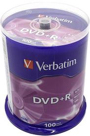 Диск DVD+R Disc Verbatim 4.7Gb 16x уп.100 шт на шпинделе 43551