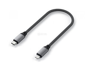 Кабель Satechi ST-TCL10M USB-C to Lightning MFI Cable (0.25м) для зарядки и передачи данных (до 60W), Серый