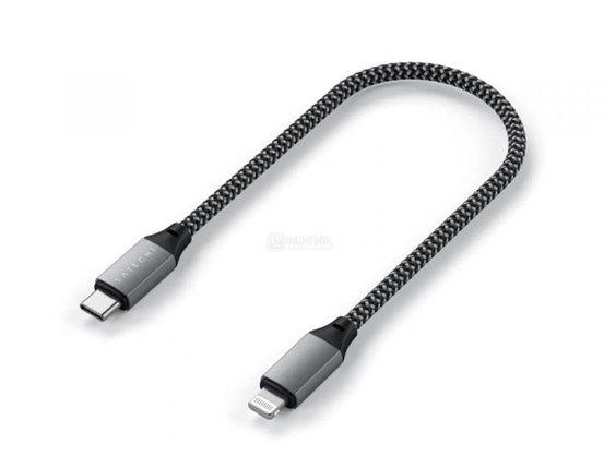 Кабель Satechi ST-TCL10M USB-C to Lightning MFI Cable (0.25м) для зарядки и передачи данных (до 60W), Серый, фото 2