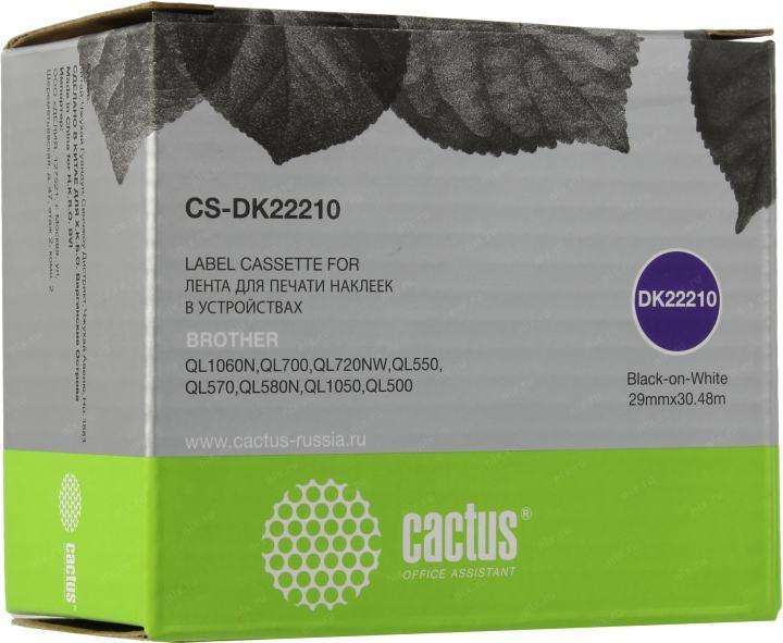 Термотрансферная лента Cactus CS-DK22210 (29мм x 30.48м Black on White) - фото 1 - id-p219650970