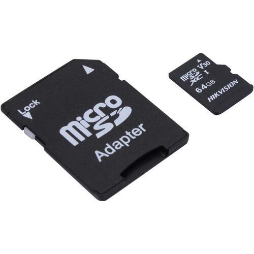 Карта памяти HIKVISION HS-TF-C1-64G+microSD-- SD Adapter microSDHC Memory Card 64Gb V30 - фото 1 - id-p220779461