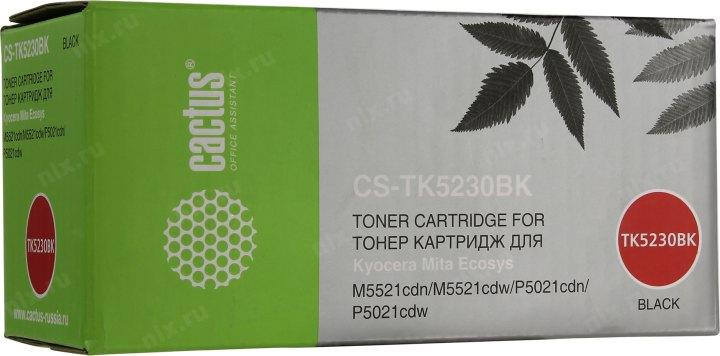 Картридж Cactus CS-TK5230BK Black для Kyocera Ecosys M5521cdn/M5521cdw/P5021cdn/P5021cdw - фото 1 - id-p214267665