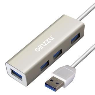 HUB GR-517UB Ginzzu USB 3.0, 4 порта USB3.0, 20см кабель - фото 1 - id-p221154275