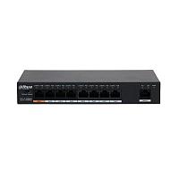 Коммутатор Dahua DH-PFS3009-8ET1GT-96 8x100Mb 1G 7PoE+ 96W неуправляемый