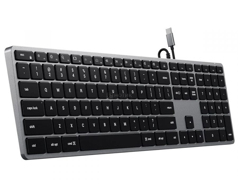 Клавиатура проводная Satechi Slim W3 Wired Backlit Keyboard ST-UCSW3M-RU, USB Type-C, Серый космос - фото 1 - id-p215528805