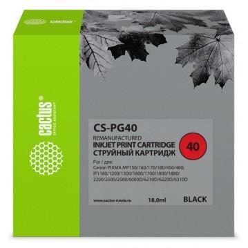 Картридж струйный Cactus CS-PG40 черный (18мл) для Canon Pixma - фото 1 - id-p214261153