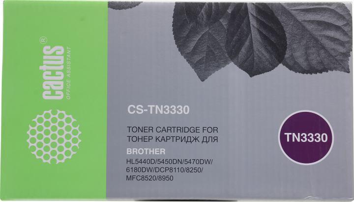 Картридж Cactus CS-TN3330 для Brother HL-5440D/5450DN/5470DW/6180DWDCP8110/8250MFC-8520/8950 - фото 1 - id-p212722857