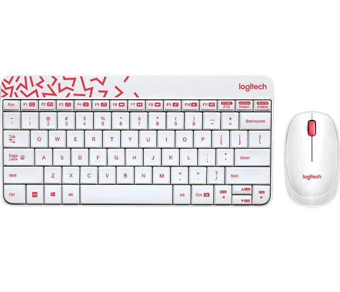 Клавиатура+Мышь Logitech MK240 Nano 920-008212 White-Red