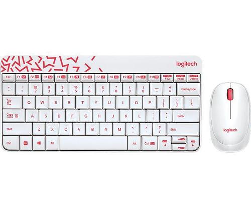 Клавиатура+Мышь Logitech MK240 Nano 920-008212 White-Red, фото 2