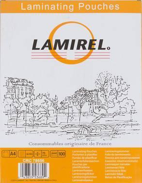 Пленка для ламинирования Fellowes 75мкм A4 (100шт) глянцевая 216x303мм Lamirel (LA-78656) - фото 1 - id-p212704872