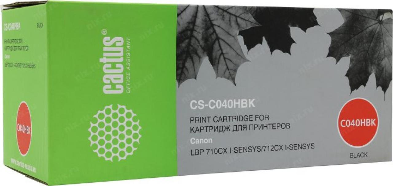 Картридж лазерный Cactus CS-C040HBK черный (12500стр.) для Canon LBP 710CX/712CX - фото 1 - id-p203915092