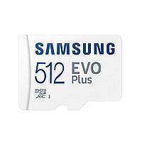 Карта памяти Samsung EVO Plus MB-MC512KA/RU microSDXC Memory Card 512Gb Class10 UHS-I U3+ microSD--SD Adapter