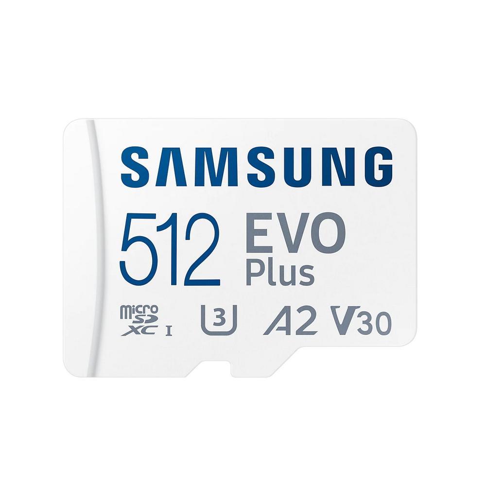 Карта памяти Samsung microSDXC 512GB EVO PLUS MB-MC512KA/KR microSDXC Class 10 UHS-I, U3 + SD адаптер - фото 1 - id-p212729492