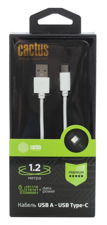 Кабель Cactus CS-USB.A.USB.C-1.8 USB (m)-USB Type-C (m) 1.8м белый блистер - фото 1 - id-p212734406