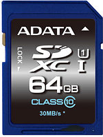 Карта памяти SDXC 64 Gb A-DATA Premier (ASDX64GUICL10-R) (64 ГБ, класс 10, UHS-I) RETAIL