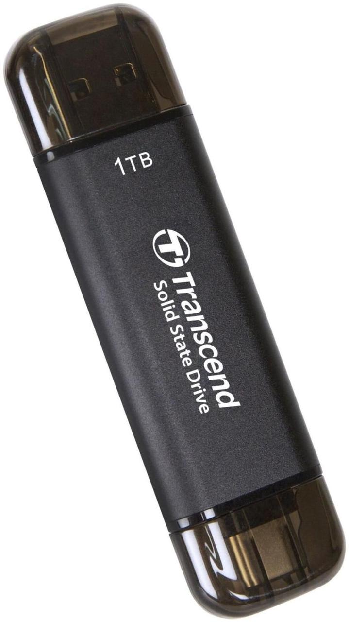 Внешний SSD диск 1TB Transcend ESD310C TS1TESD310C, USB 3.2 Gen 2, Type C (черный, два разъема: USB Type-A и - фото 1 - id-p214274725