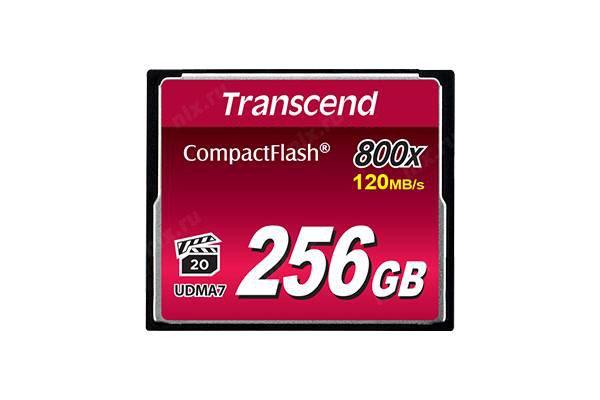 Флеш карта CF 256GB Transcend, 800X - фото 1 - id-p217333195