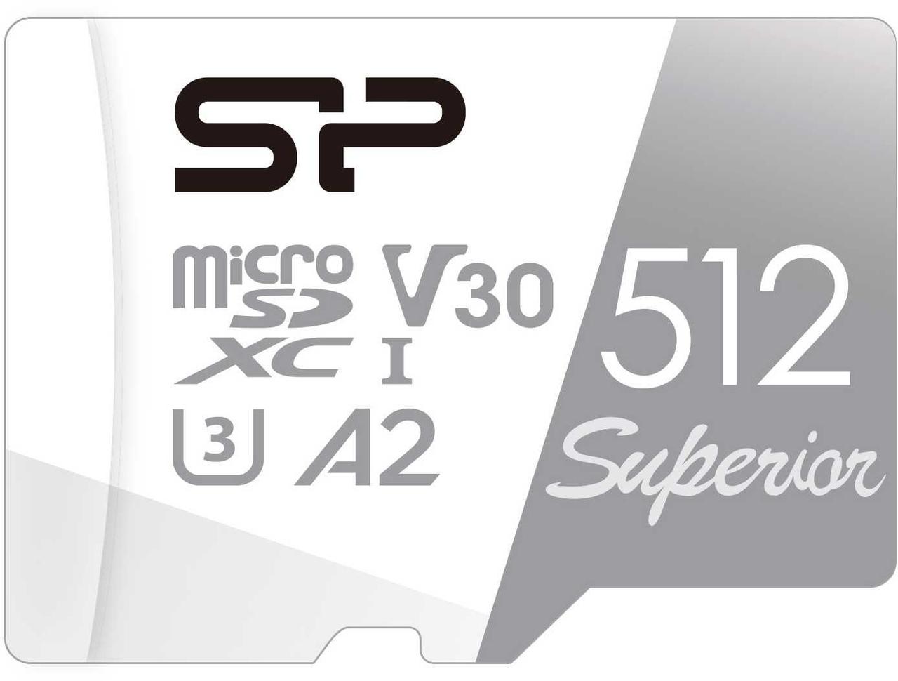 Флеш карта microSDXC 512Gb Class10 Silicon Power SP512GBSTXDA2V20SP Superior + adapter - фото 1 - id-p203912994