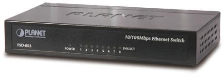 Коммутатор PLANET FSD-803 8-Port 10/100Mbps Fast Ethernet Switch, Metal - фото 1 - id-p212708172