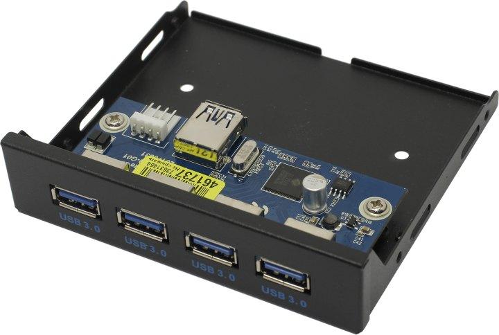 Панель расширения Exegate U3H-625 4xUSB3.0 port Front Panel EX283580RUS (крепление на лицевую панель корпуса - фото 1 - id-p212700949