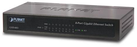 Коммутатор PLANET GSD-803 8-Port 10/100/1000Mbps Gigabit Ethernet Switch (External Power) - Metal Case - фото 1 - id-p212708171