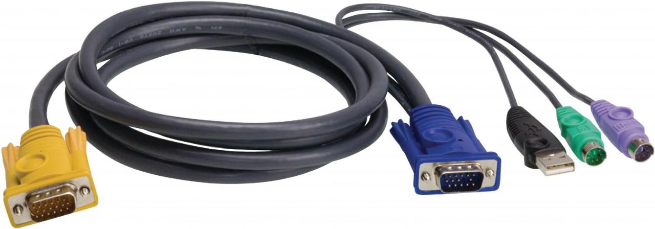 Шнур ATEN 2L-5303UP, мон., клав.+мышь USB, SPHD HD DB15+USB A-Тип+2x6MINI-DIN, Male-4xMale, 8+8 проводов, - фото 1 - id-p212709104