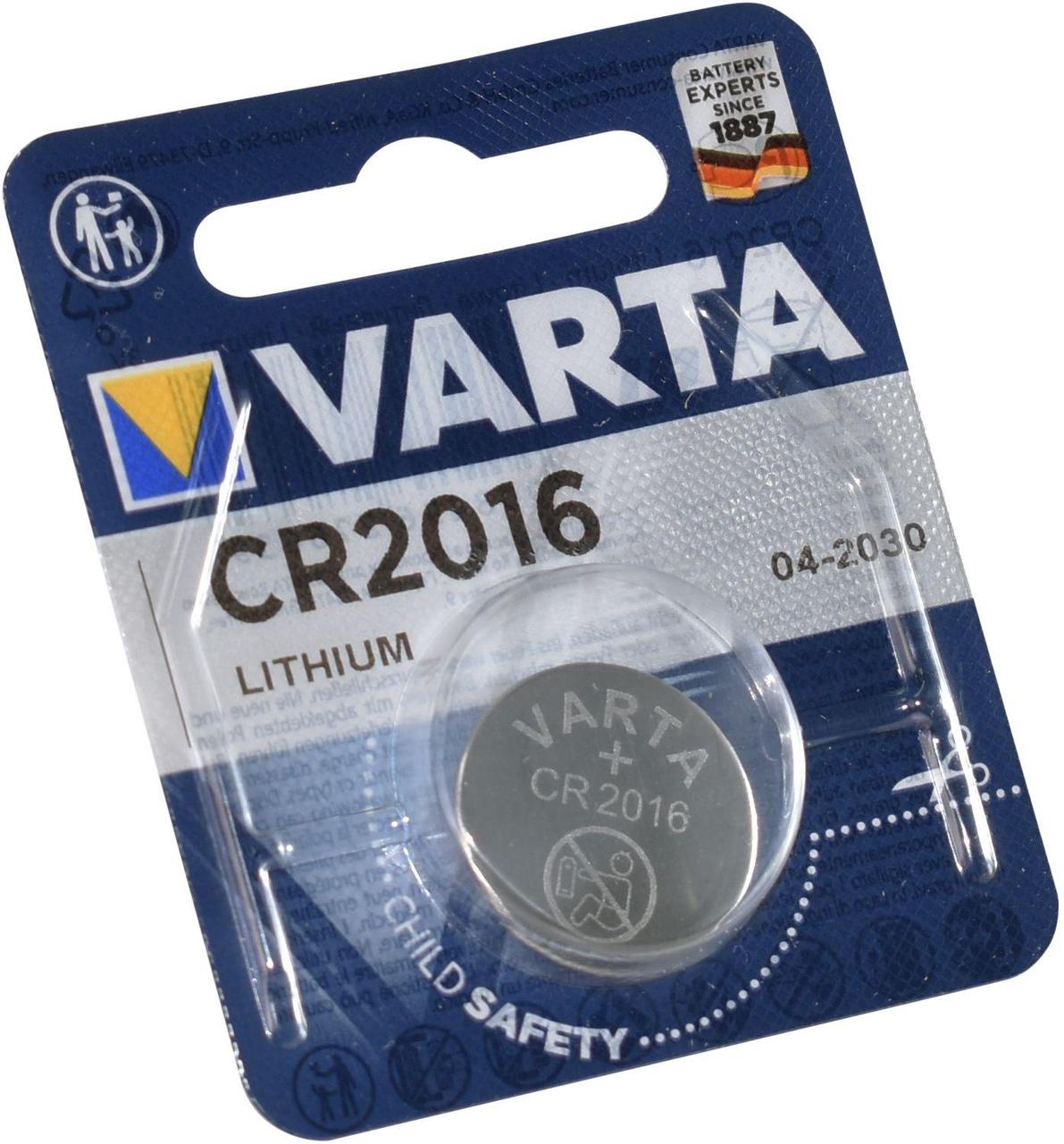 Элемент питания Varta ELECTRONICS CR2016 BL1 Lithium 3V (6016) (1/10/100) VARTA 06016101401 - фото 1 - id-p212734322