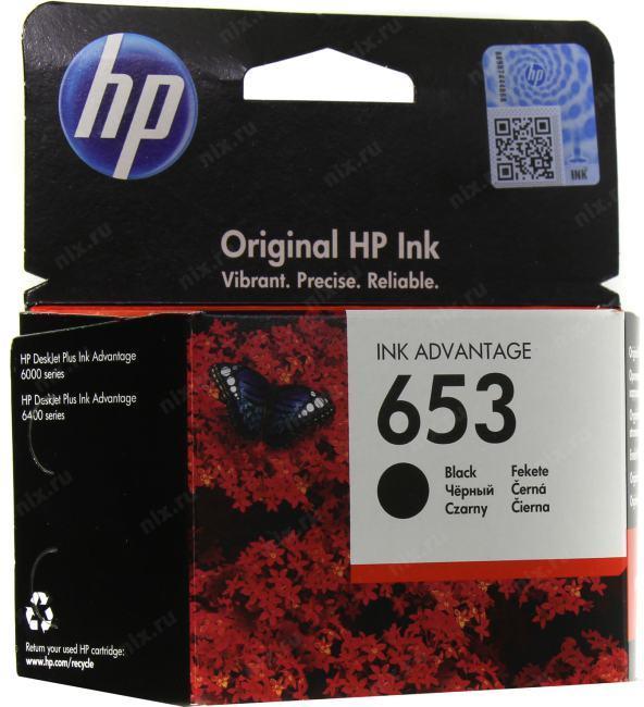 Картридж струйный HP 653 3YM75AE черный (360стр.) (6мл) для HP DeskJet Plus Ink Advantage 6075/6475 - фото 1 - id-p212704778