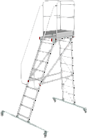 Передвижная лестница-подмости 10 ступеней с платформой и ограждением NV5510 Новая высота 5510110