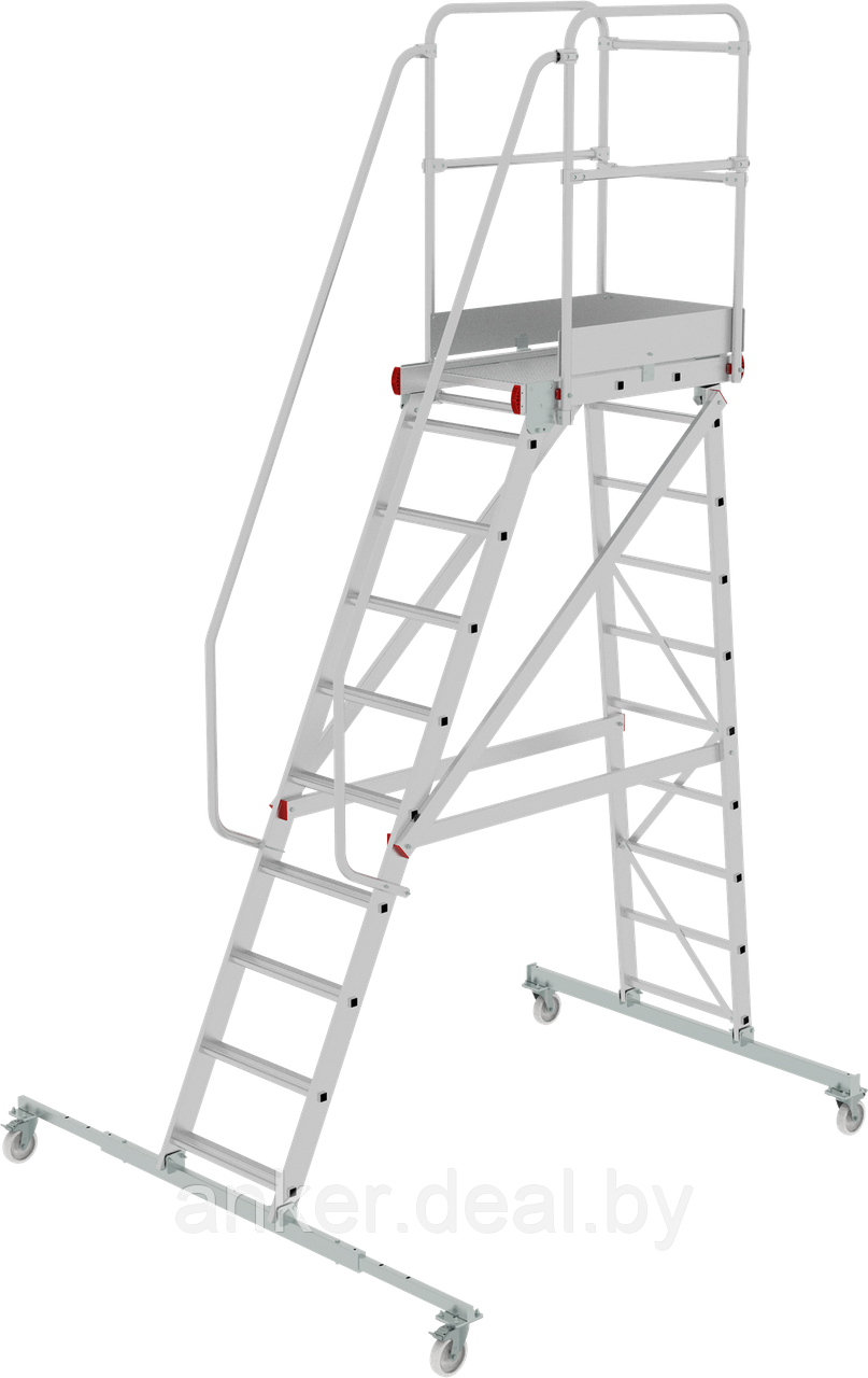 Передвижная лестница-подмости 10 ступеней с платформой и ограждением NV5510 Новая высота 5510110 - фото 1 - id-p222546807