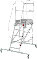 Передвижная лестница-подмости 5 ступеней с платформой и ограждением NV5510 Новая высота 5510105