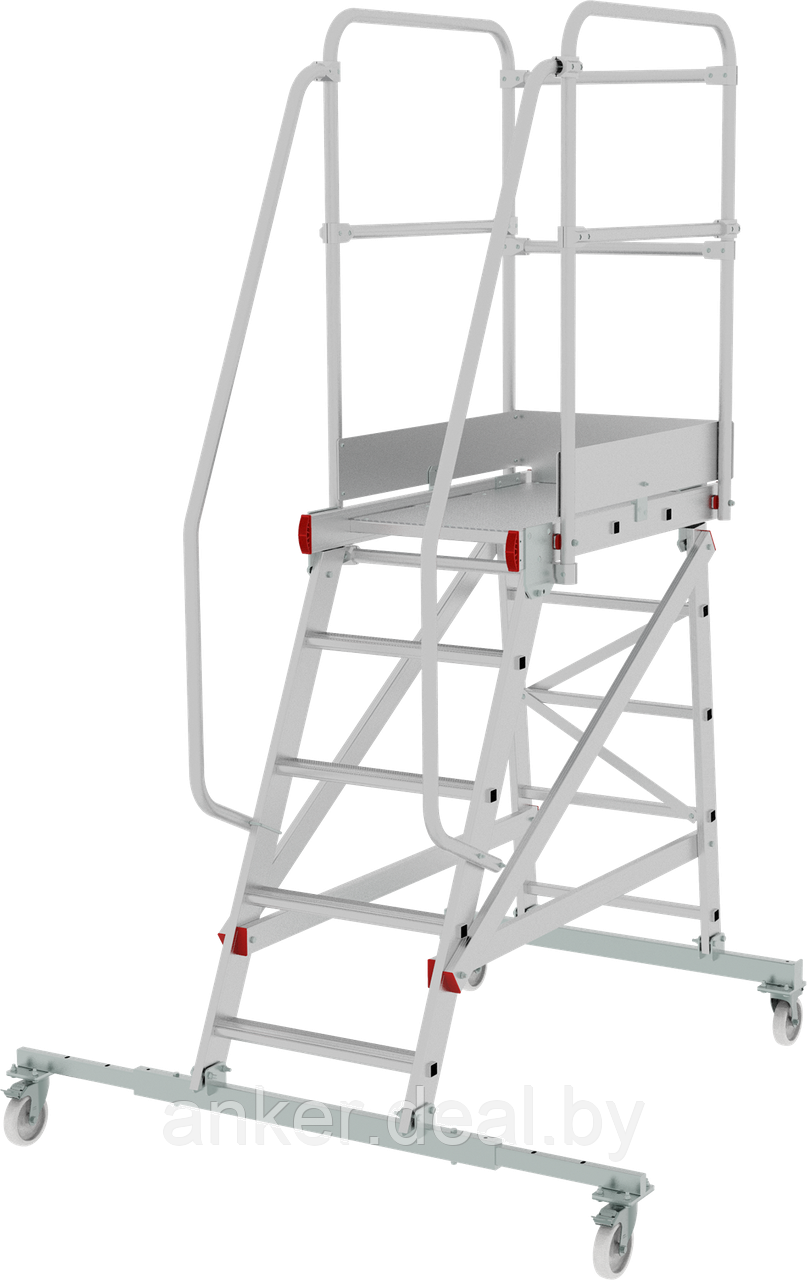 Передвижная лестница-подмости 5 ступеней с платформой и ограждением NV5510 Новая высота 5510105 - фото 1 - id-p222546808