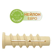 Дюбель для газобетона нейлоновый Евро PBT 10x50 шуруп M6 (фас.8 шт.)