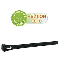 Стяжка многоразовая нейлоновая Евро PRM 120x7.5 (фас. 6 шт.) черная