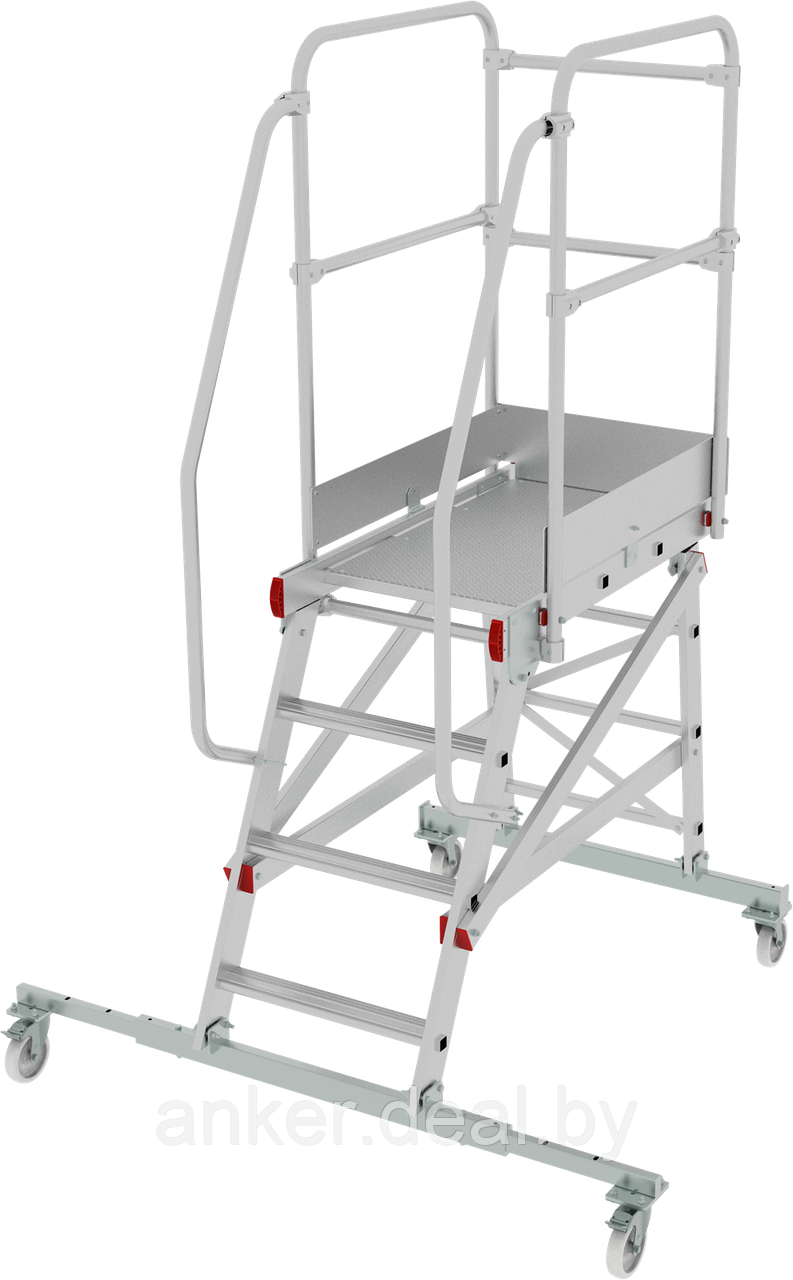 Передвижная лестница-подмости 4 ступени с платформой и ограждением 1,1 м NV5510 Новая высота 5510104 - фото 1 - id-p222547063