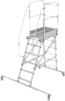 Передвижная лестница-подмости 6 ступени с платформой и ограждением 1,1 м NV5510 Новая высота 5510106